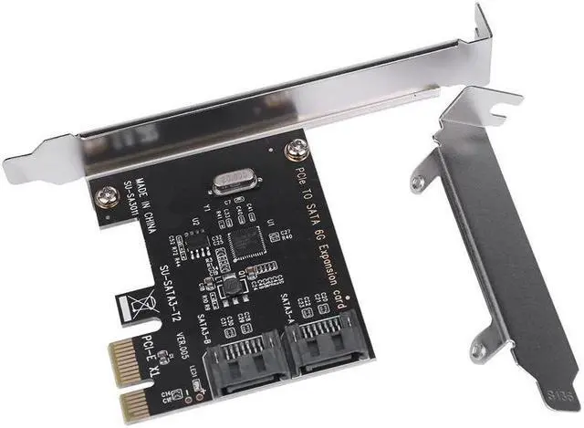 Alt view image 5 of 5 - Mining Card High Speed PCIe PCI Express to 6G SATA3.0 2 Port SATA III 6G Controller Expansion Card Adapter With High/Low Profile Bracket