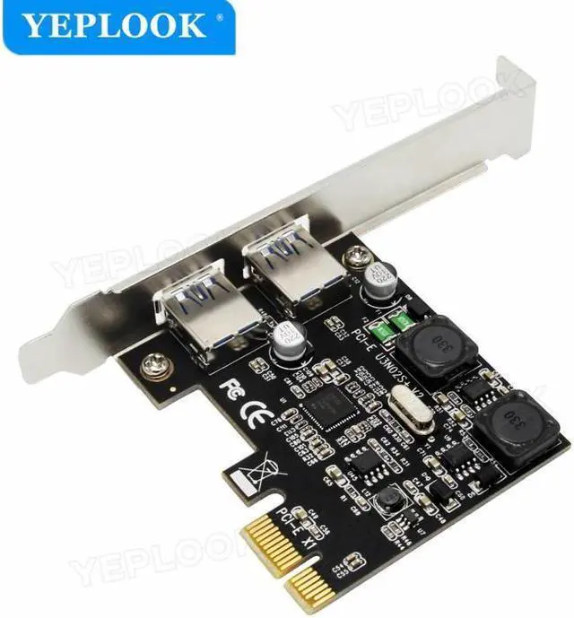 Alt view image 2 of 5 - USB 3.0 PCI-E Expansion Card External 2 Port USB3.0 PCIe Card with 2 Power Modules 4A Current 5Gbps NEC720202 Chip for Desktop