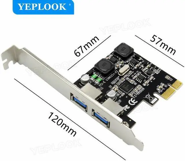 Alt view image 5 of 5 - USB 3.0 PCI-E Expansion Card External 2 Port USB3.0 PCIe Card with 2 Power Modules 4A Current 5Gbps NEC720202 Chip for Desktop