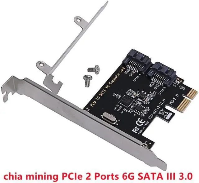 Main image of PCIe PCI Express to SATA3.0 2-Port SATA III 6G Controller Expansion Card Adapter For chia mining