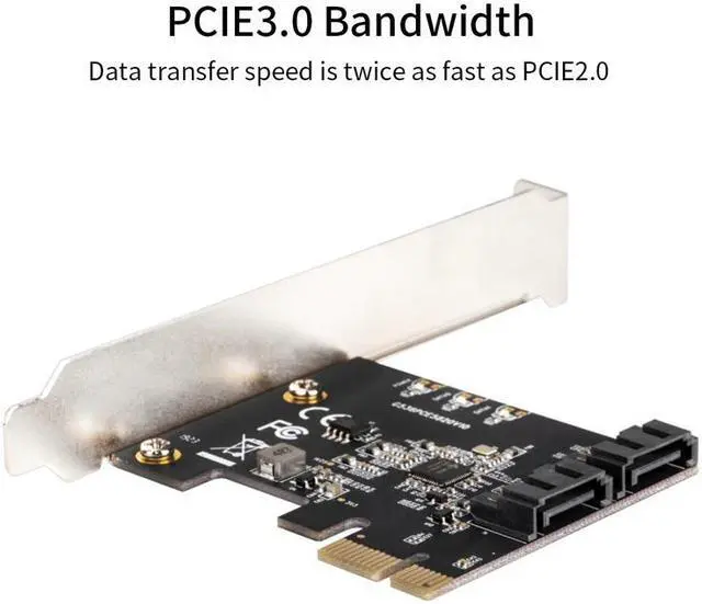 Alt view image 3 of 7 - PCIe PCI Express to SATA3.0 2-Port SATA III 6G Controller Expansion Card Adapter For chia mining
