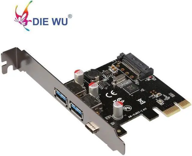 Alt view image 3 of 3 - USB 3.1 Type C PCIe Expansion Card PCI-e to 1 Type C and 2 Type A 3.0 USB Adapter PCI Express Riser card For Desktop TXB055