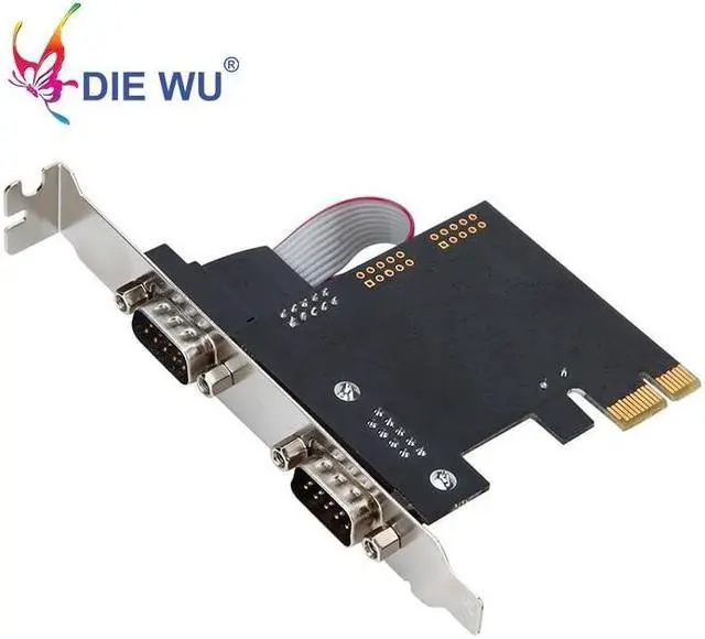 Alt view image 2 of 6 - PCI Express I/O card Dual Serial DB9 RS232 COM 2 Ports Controller Adapter riser Card Expansion card TXB068
