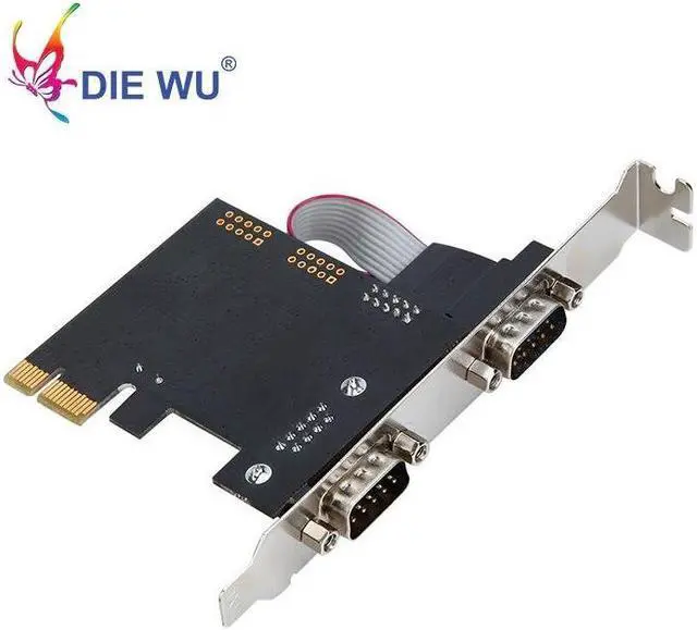 Alt view image 4 of 6 - PCI Express I/O card Dual Serial DB9 RS232 COM 2 Ports Controller Adapter riser Card Expansion card TXB068