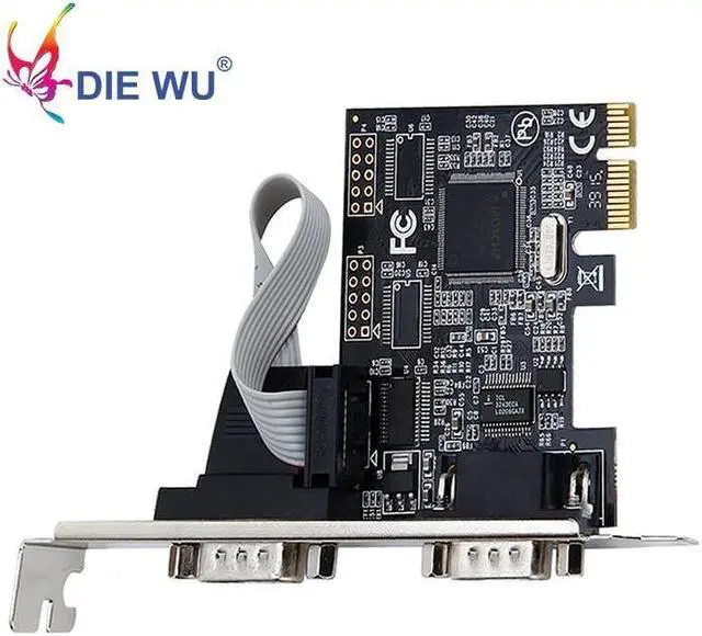 Alt view image 6 of 6 - PCI Express I/O card Dual Serial DB9 RS232 COM 2 Ports Controller Adapter riser Card Expansion card TXB068
