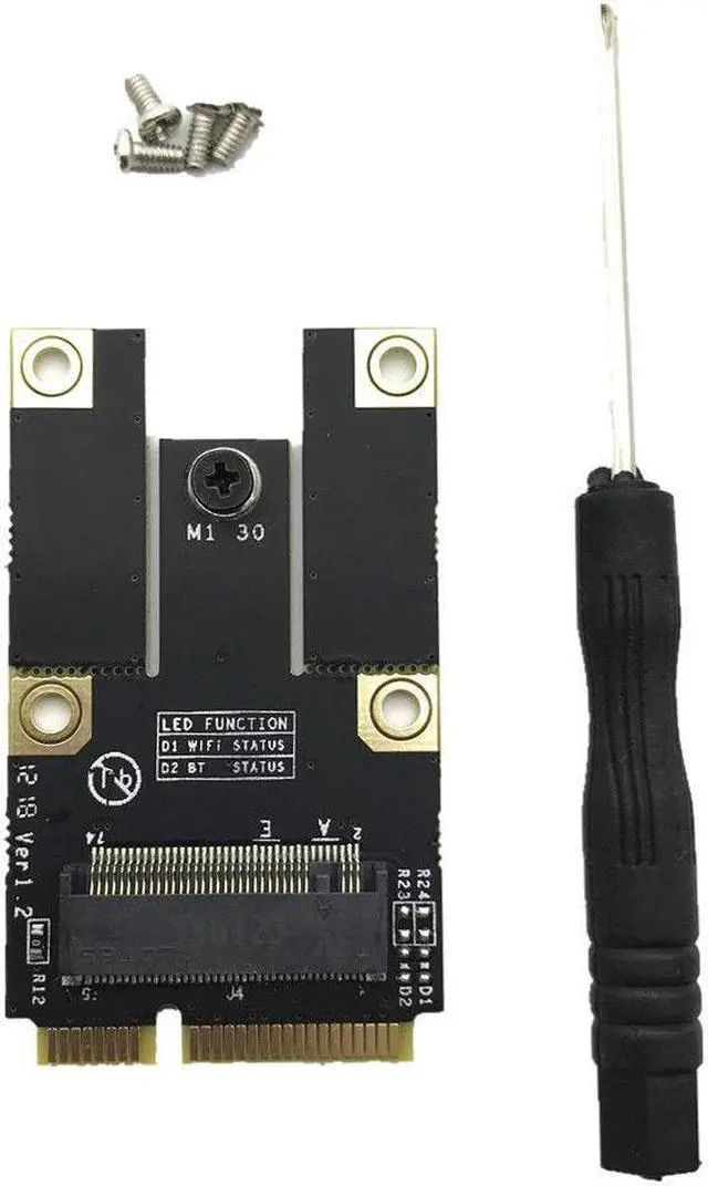 Alt view image 3 of 5 - New NGFF M.2 Key A Wifi Bluetooth Card to Mini PCI-E Converter Adapter Card