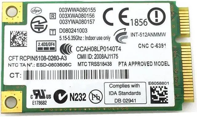 Alt view image 2 of 4 - For wireless WiFi Link Intel 5100 512AN_MMW Mini PCI-E  card 300Mbps 802.11a/g/n 512AN_MMW 480985-001 DV4 DV5 6930p 8530p