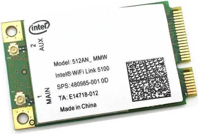 Alt view image 3 of 4 - For wireless WiFi Link Intel 5100 512AN_MMW Mini PCI-E  card 300Mbps 802.11a/g/n 512AN_MMW 480985-001 DV4 DV5 6930p 8530p