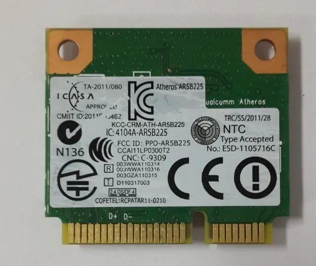 Alt view image 3 of 3 - AzureWave Atheros WIRELESS N + BLUETOOTH BT 4.0 Mini PCI-E Combo Card Wifi