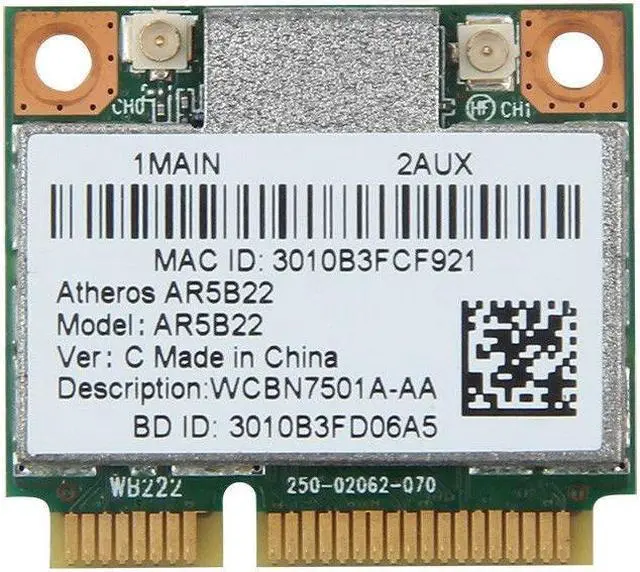 Alt view image 2 of 5 - Atheros AR9462 AR5B22 Mini PCI-E 802.11N WIFI WLAN Card Bluetooth 4.0 Dual Band
