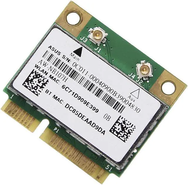 Alt view image 3 of 5 - 300M BCM943142HM 802.11B/G/N Mini PCI E Bluetooth 4.0 Wireless WiFi Card
