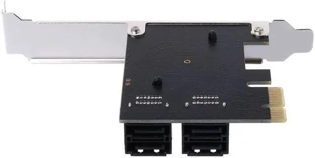 Alt view image 5 of 6 - PCI-E x1 to 4 Ports SATA3.0 6G High Speed Expansion SATA Controller Card Mining Card Miner Adapter Card SSD IPFS Mining Adapter Card Marvell 88SE9215 With High/Low Profile Bracket