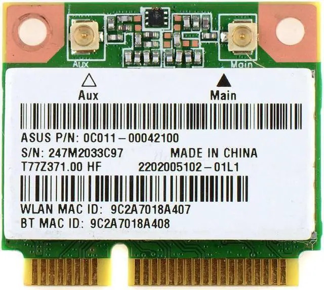 Alt view image 2 of 5 - Bluetooth3.0 Combo WIFI Wireless Laptop Card Half Mini PCI Ralink RT3090BC4 Qual