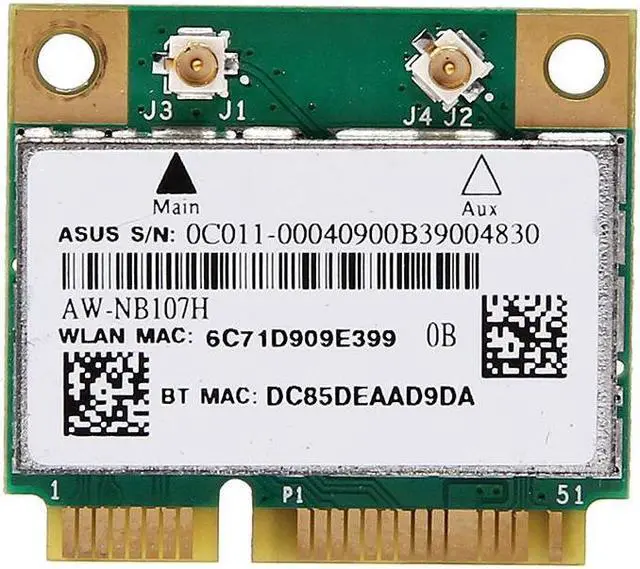 Alt view image 2 of 6 - AzureWave AW-NB107H BCM943142HM Half Mini PCIE Wlan WIFI Card BT4.0 802.11 b/g/n
