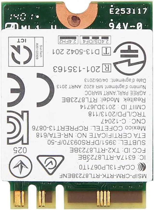 Alt view image 2 of 7 - RealTek RTL8723BE NGFF Wlan Wifi Bluetooth Card 802.11n for IBM Lenovo 04X6025