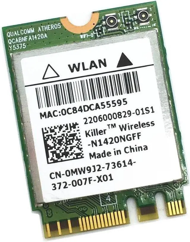 Alt view image 3 of 4 - For ALIENWARE 15 17 Killer N1420NGFF 802.11ac 867Mbps + Bluetooth 4.0 M.2/NGFF Card Better than Killer 1535 1525