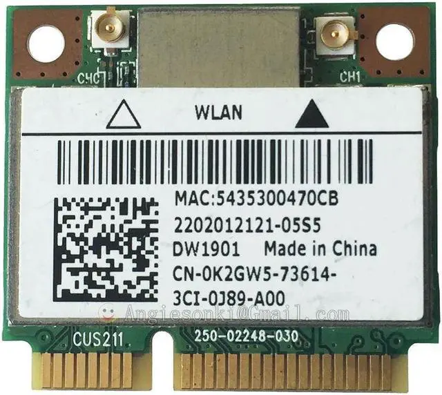Alt view image 3 of 6 - ATHEROS AR5B22 AR9462 DUAL BAND N + BLUETOOTH BT WIRELESS WIFI CARD DW1901 K2GW5