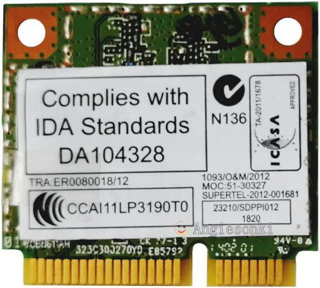 Alt view image 2 of 6 - ATHEROS AR5B22 AR9462 DUAL BAND N + BLUETOOTH BT WIRELESS WIFI CARD DW1901 K2GW5