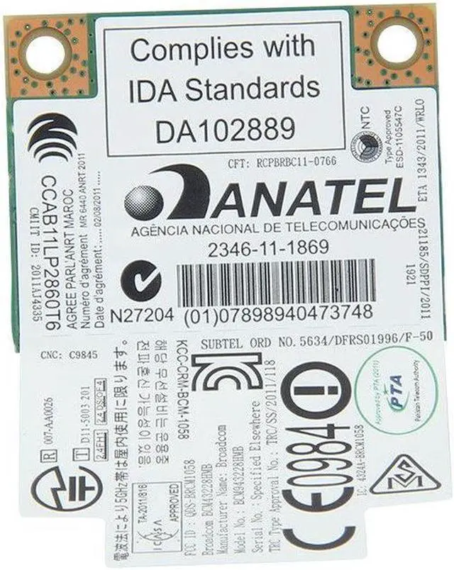 Main image of Broadcom BCM943228HMB Dual Band 300M Wifi+Bluetooth 4.0 802.11abgn Wireless Card