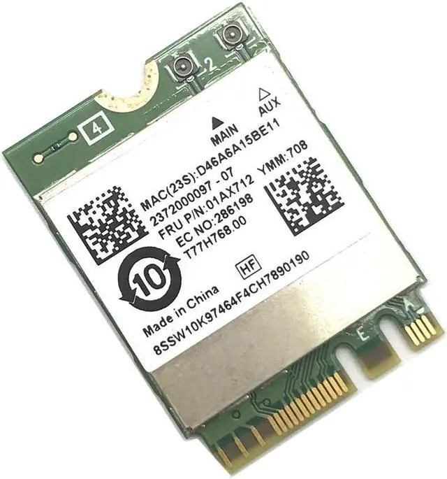 Alt view image 3 of 4 - RTL8822BE 802.11ac  Wifi with Bluetooth 4.1 Card For Thinkpad L470 L570 T470 T570 X270 YOGA-370 P51S FRU: 01AX712