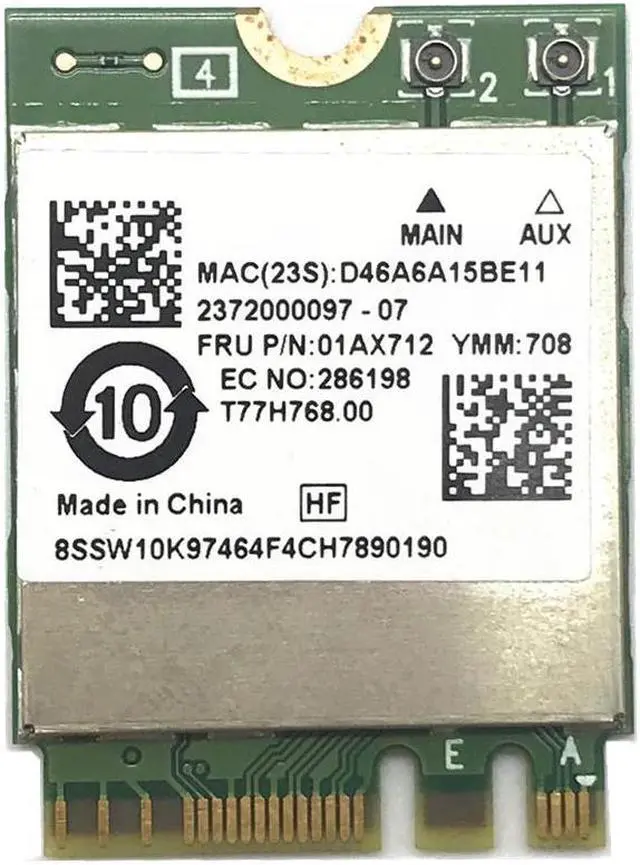 Main image of RTL8822BE 802.11ac  Wifi with Bluetooth 4.1 Card For Thinkpad L470 L570 T470 T570 X270 YOGA-370 P51S FRU: 01AX712