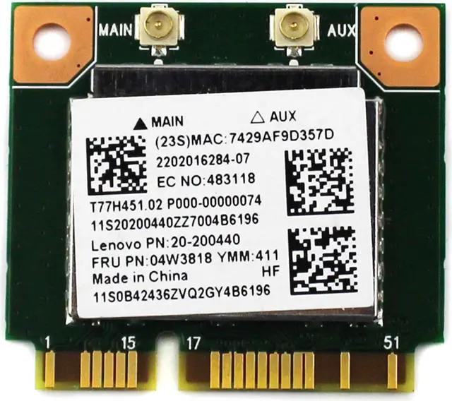 Alt view image 2 of 4 - 300M Bluetooth 4.0 RTL8723BE WIFI Card 04w3813 for Thinkpad E440 E540 S440 S540