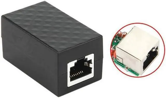 Alt view image 2 of 5 - 2PCS Lightning protection RJ45 to RJ-45 straight adaptador head network Lan device adapter connector