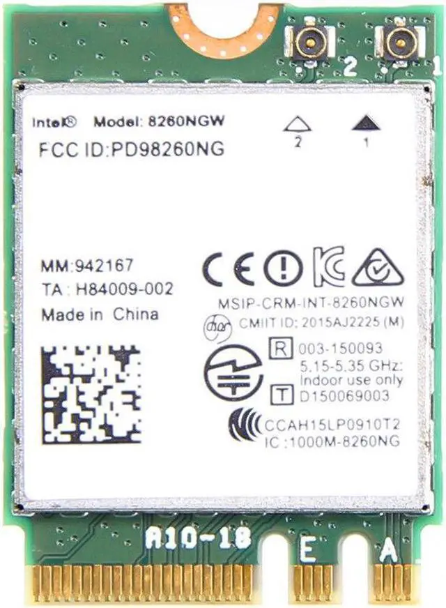 Main image of 802.11AC 8260NGW 2.4/5GHz+Bluetooth4.2 NGFF Wi-Fi Card 867M