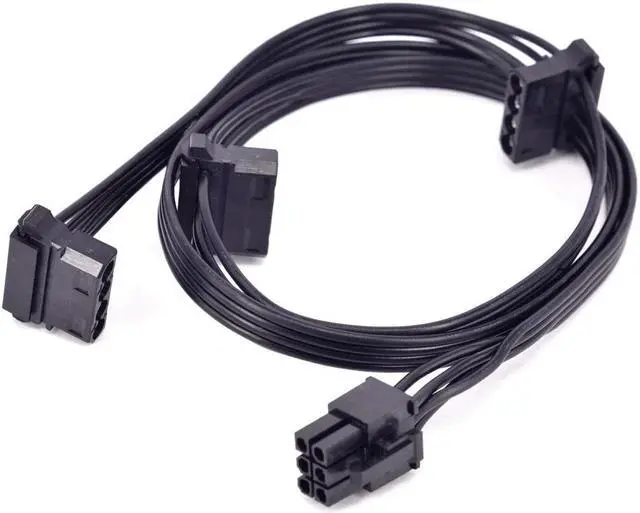 Main image of PCI-e 6Pin 1 to 3 Molex Peripheral 4Pin Power Supply Cable GPU 6 Pin to IDE for CORSAIR TX850M TX750M TX650M Modular PSU