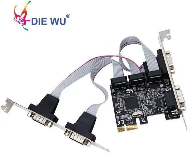 Main image of PCI express Add on card 4 ports Serial riser card Multi RS232 DB9 COM port PCIe I/O expansion card TXB071