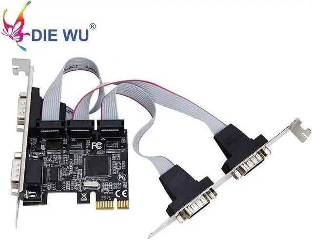 Alt view image 4 of 6 - PCI express Add on card 4 ports Serial riser card Multi RS232 DB9 COM port PCIe I/O expansion card TXB071
