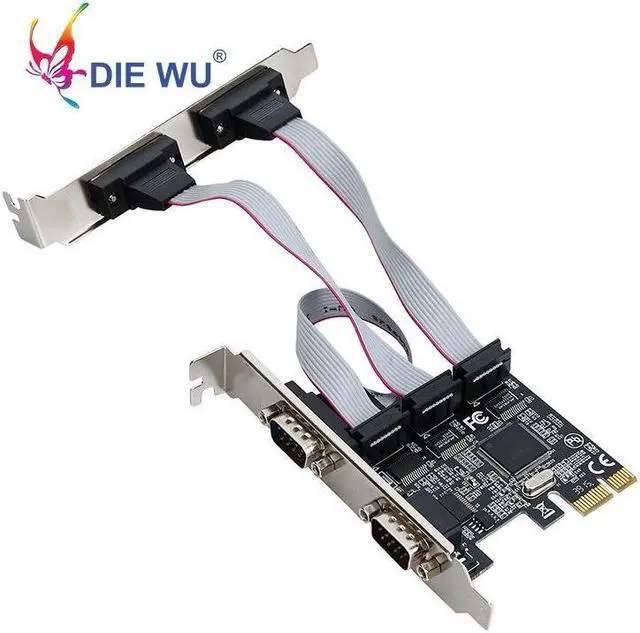 Alt view image 5 of 6 - PCI express Add on card 4 ports Serial riser card Multi RS232 DB9 COM port PCIe I/O expansion card TXB071