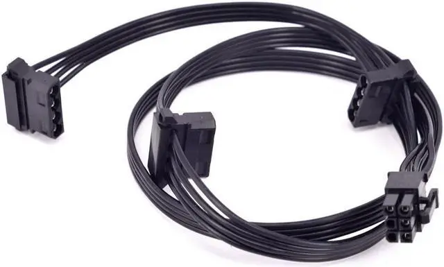 Alt view image 2 of 5 - BUCIER PCIe 6Pin to 3 Peripheral 4Pin Molex Power Cable GPU 6 Pin to IDE Female for C.ORSAIR HX1200i HX1000i HX850i HX750i Modular PSU