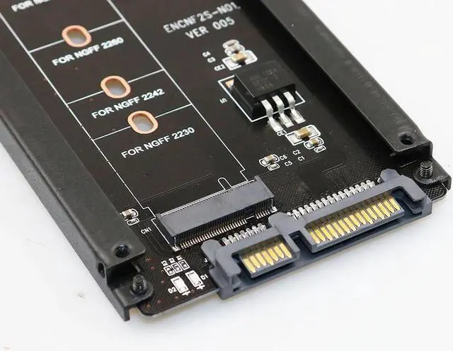 Alt view image 4 of 6 - Metal Case B+M Key M.2 NGFF SSD To 2.5 SATA 6Gb/s Adapter Card With Enclosure Socket M2 NGFF Adapter With 5 Screw