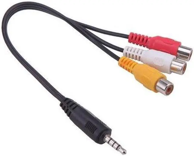 Alt view image 2 of 2 - 3.5mm AV Male to 3RCA Female Audio Video Cable Stereo Adapter Cord  M to F AV Adapter Cable 3.5mm to 3RCA
