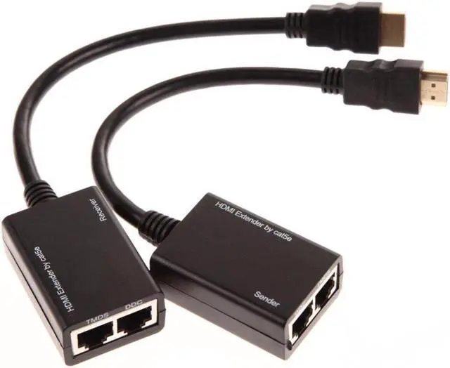 Main image of BUCIER 2PCS/Set HDMI Over RJ45 CAT5e CAT6 Cable LAN Ethernet Balun Extender Repeater 1080p 3D 30M