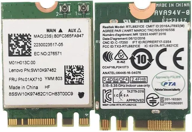 Main image of RTL8821CE 802.11AC 1X1 Wi-Fi+BT 4.2 Combo Adapter Card FRU 01AX710 wireless netowrk card For Lenovo laptop