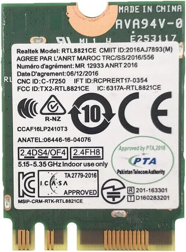 Alt view image 3 of 3 - RTL8821CE 802.11AC 1X1 Wi-Fi+BT 4.2 Combo Adapter Card FRU 01AX710 wireless netowrk card For Lenovo laptop