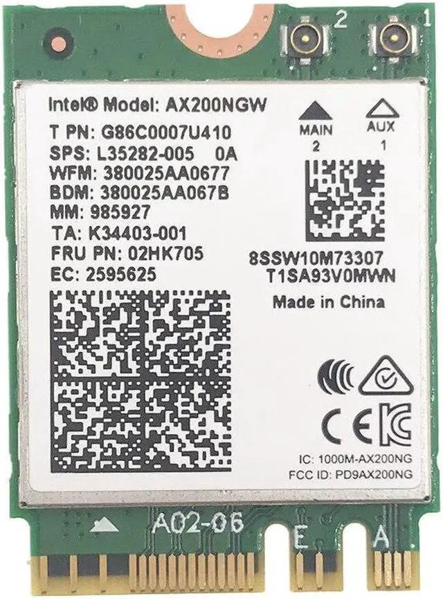 Alt view image 2 of 3 - Wireless for Intel AX200 AX200NGW 1730Mbps NGFF M.2 Bluetooth 5.0 Dual Band Wifi Network Card 802.11ac/ax Better than Intel 9260