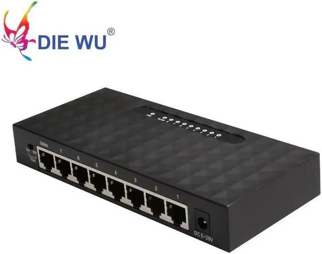 Main image of Network Switch 8 Ports 10/100Mbps Fast Ethernet Switch RJ45 Lan Hub with Vlan support SOHO switch Plug and Play