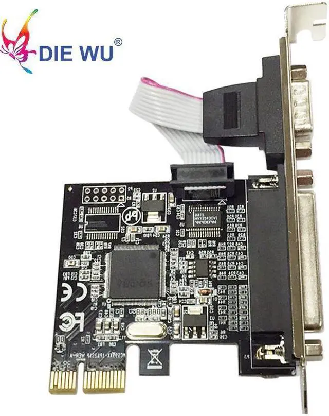 Alt view image 6 of 6 - PCI Express single Serial single Parallel Port Expansion Card I/O card PCIe riser card TXB069