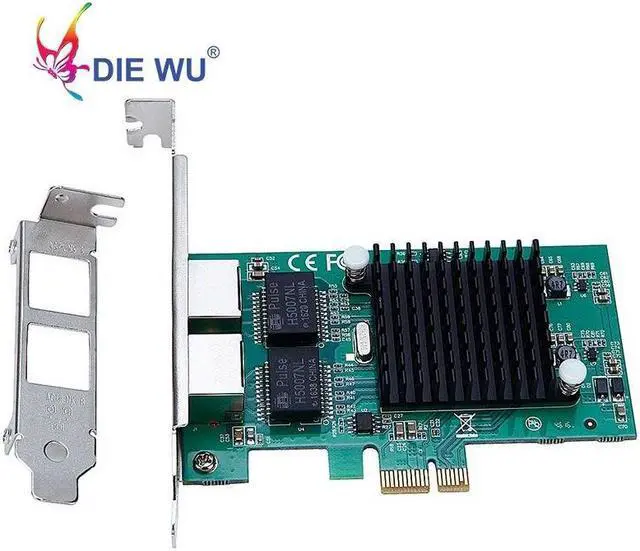 Alt view image 4 of 5 - Intel82575 Dual Port RJ45 Port NIC 10/100/1000 Gigabit PCI Express pcie x1 Network Server Adapter Cards TXA020