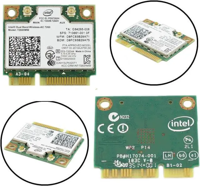 Main image of Dual Band Wireless-AC 7260HMW Mini PCI-E BT4.0 Card Intel For HP SPS 710661-001