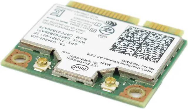 Alt view image 4 of 5 - Dual Band Wireless-AC 7260HMW Mini PCI-E BT4.0 Card Intel For HP SPS 710661-001