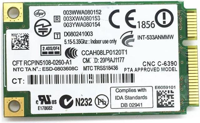 Alt view image 4 of 4 - For WiFi Link  Intel 5300 AGN 533AN_MMW Mini PCI-E Wireless Card 802.11a/b/g/n 2.4/5.0 GHz 450 Mbps for  X200 X200S X300