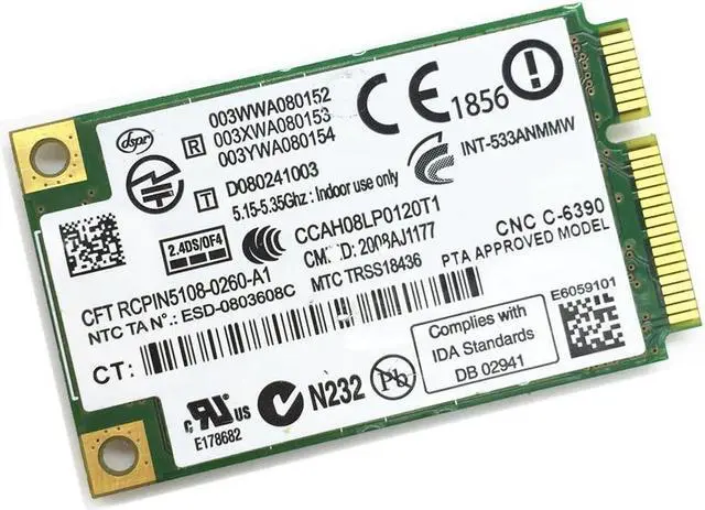 Alt view image 2 of 4 - For WiFi Link  Intel 5300 AGN 533AN_MMW Mini PCI-E Wireless Card 802.11a/b/g/n 2.4/5.0 GHz 450 Mbps for  X200 X200S X300