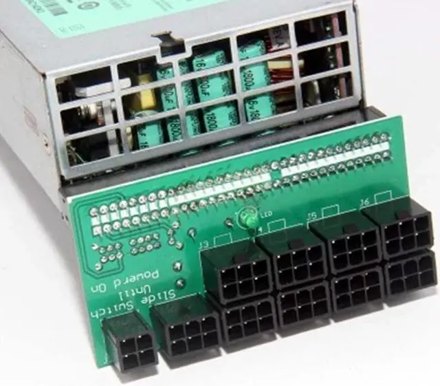 Alt view image 7 of 7 - Ethereum ETH ZEC Mining Server Power Supply 12V GPU/PSU Breakout Board With 9pcs 18AWG 50cm PCI-E 6 Pin To 6+2 Pin Cables Power Adapter