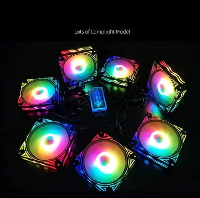 Alt view image 3 of 7 - Billow 120mm Adjust RGB Computer Case PC Cooling Fan RGB Quiet with IR Remote New Computer Cooler RGB CPU Case Fan Three in One (3 Pcs with Standard Controller Kits)