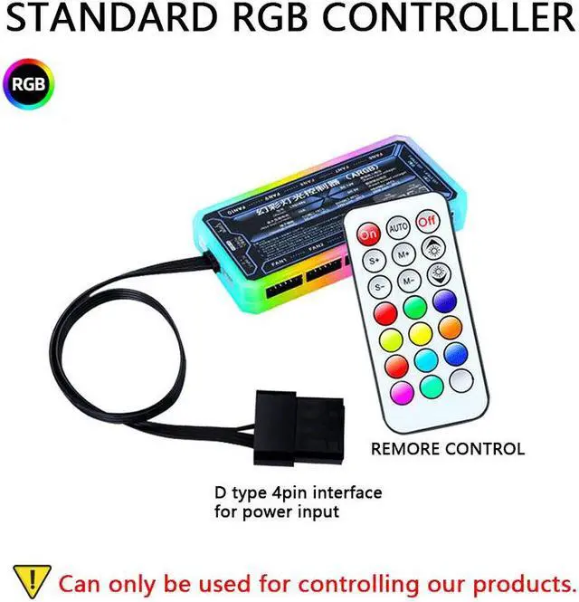 Alt view image 6 of 7 - 4-Pack 120mm RGB Case Fan with Remote Controller, Computer Case 12cm Cooling Fan RGB 6PIN, RGB LED Quiet High Airflow Adjustable Color LED Fan, CPU Cooler with RF Remote
