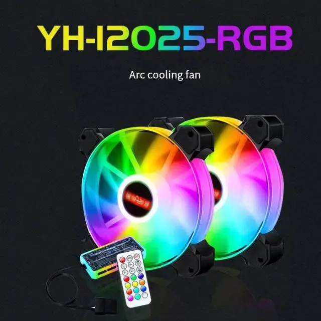 Alt view image 3 of 7 - 4-Pack 120mm RGB Case Fan with Remote Controller, Computer Case 12cm Cooling Fan RGB 6PIN, RGB LED Quiet High Airflow Adjustable Color LED Fan, CPU Cooler with RF Remote
